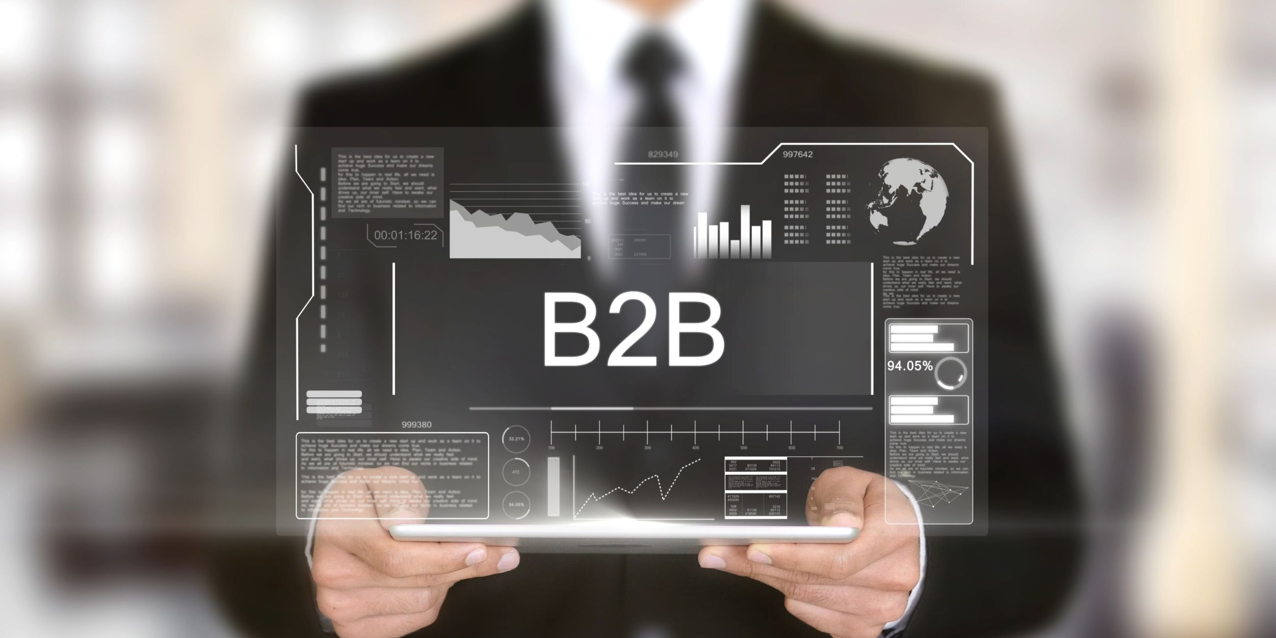 B2B Debt Collection: B2B, Hologram Futuristic Interface, Augmented Virtual Reality